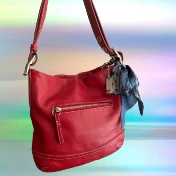Vtg Coach Slim Duffle Red- No 1415 - Picture 1 of 1